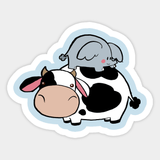 Sloth and Cow Sticker